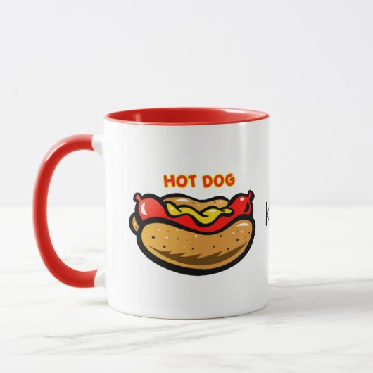 Personalisierter Hot Dog Tasse (Links)