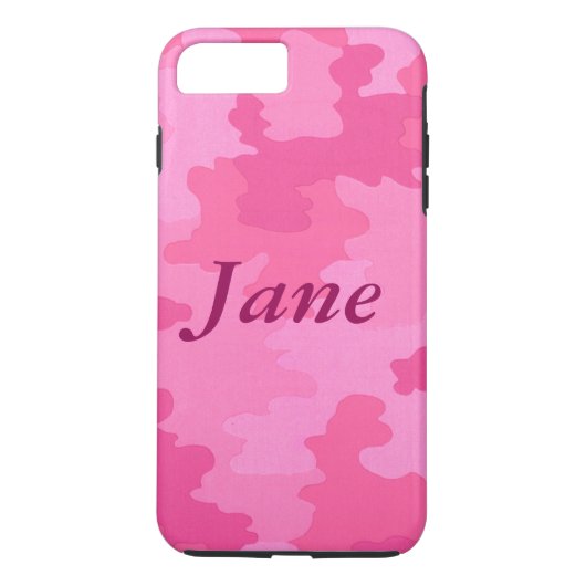Personalisierter Hot-Pink-Camouflage iPhone 7 Fall Case-Mate iPhone Hülle (Rückseite)