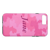 Personalisierter Hot-Pink-Camouflage iPhone 7 Fall Case-Mate iPhone Hülle (Rückseite (Horizontal))