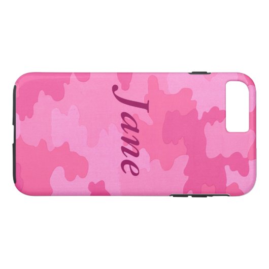 Personalisierter Hot-Pink-Camouflage iPhone 7 Fall Case-Mate iPhone Hülle (Rückseite (Horizontal))