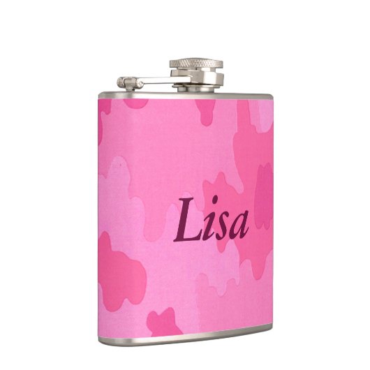 Personalisierter Hot Pink Camouflask Flachmann (Rechts)