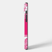 Personalisierter Hot-PInk-Damast Case-Mate iPhone Hülle (Rückseite / Links)