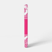 Personalisierter Hot-PInk-Damast Samsung Galaxy Hülle (Linke Seite)