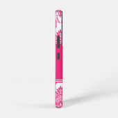 Personalisierter Hot-PInk-Damast Samsung Galaxy Hülle (Rechte Seite)