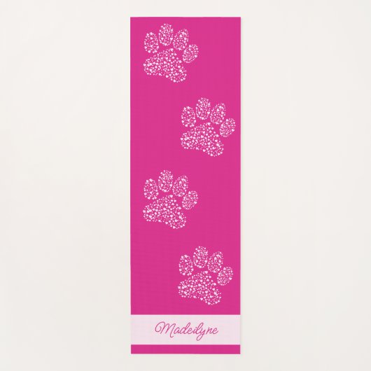 Personalisierter Hot Pink-Druckknopf Yogamatte (Vorderseite)