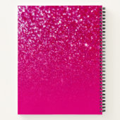 Personalisierter Hot Pink Glitzer Ombre Notizblock (Rückseite)