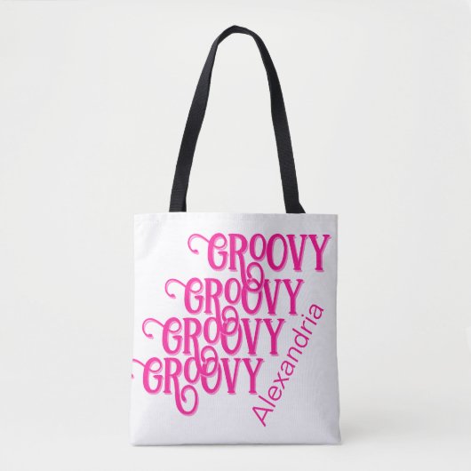 Personalisierter Hot Pink Groovy Tasche (Vorderseite)