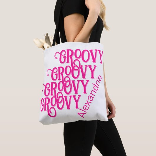 Personalisierter Hot Pink Groovy Tasche (Von Nahem)