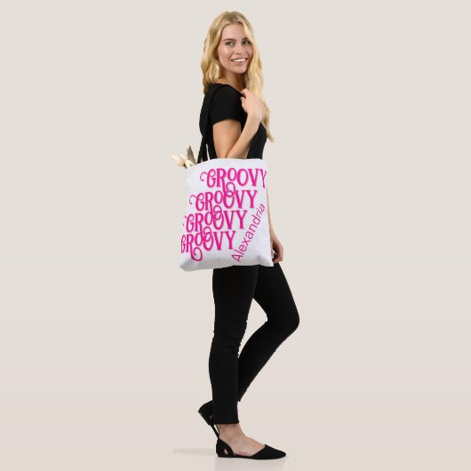 Personalisierter Hot Pink Groovy Tasche (Am Model)