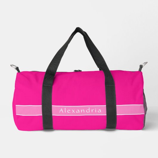 Personalisierter Hot Pink Gym Duffle Bag (Vorderseite)