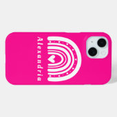 Personalisierter Hot Pink Rainbow Case-Mate iPhone Hülle (Rückseite (Horizontal))