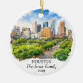 Personalisierter Houston-Schmuck, Benutzerdefinier Keramik Ornament (Vorne)