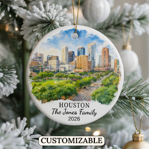 Personalisierter Houston-Schmuck, Benutzerdefinier Keramik Ornament