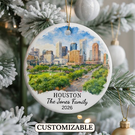 Personalisierter Houston-Schmuck, Benutzerdefinier Keramik Ornament