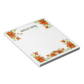 Personalisierter Hübsch orangefarbener und weißer  Notizblock (angewinkelt)