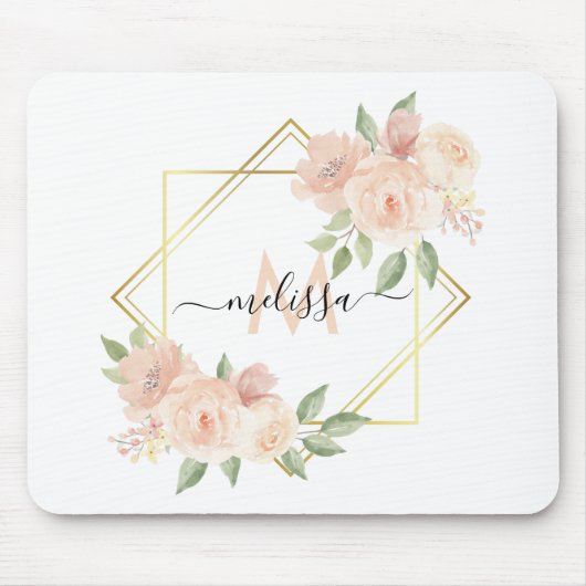 Personalisierter Hübscher Blush-Blumenmousepad Mousepad (Vorne)
