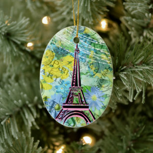 Personalisierter Hübscher Eiffelturm Paris Keramik Ornament
