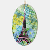 Personalisierter Hübscher Eiffelturm Paris Keramik Ornament (Links)