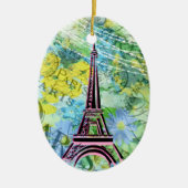 Personalisierter Hübscher Eiffelturm Paris Keramik Ornament (Vorne)