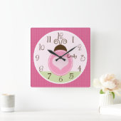 Personalisierter Hübscher Ladybug mit Punktzeitanz Quadratische Wanduhr (Zuhause)