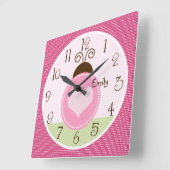 Personalisierter Hübscher Ladybug mit Punktzeitanz Quadratische Wanduhr (Winkel)