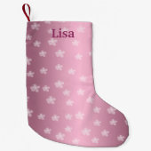 Personalisierter Hübscher Rosa Strumpf Kleiner Weihnachtsstrumpf (Vorderseite)