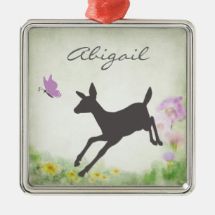 Personalisierter Hübscher Tote und Schmetterling H Ornament Aus Metall