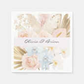 Personalisierter hübscher tropischer Blumenstrauß Serviette (Vorderseite)