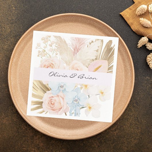 Personalisierter hübscher tropischer Blumenstrauß Serviette