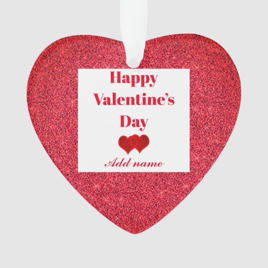 Personalisierter hübscher Valentinstag Ornament (Vorderseite)