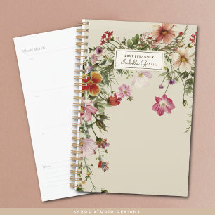 Personalisierter Hübscher Wildblume Planer