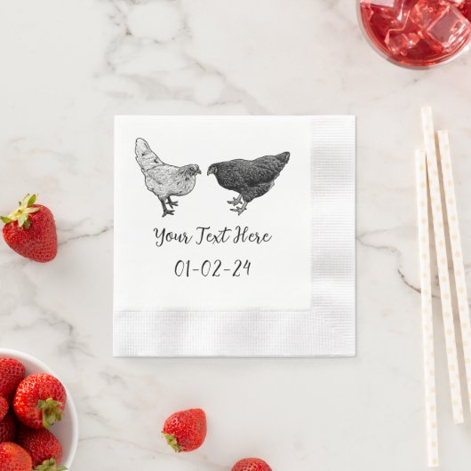 Personalisierter Hühnercocktail Napkins Serviette (Beispiel)
