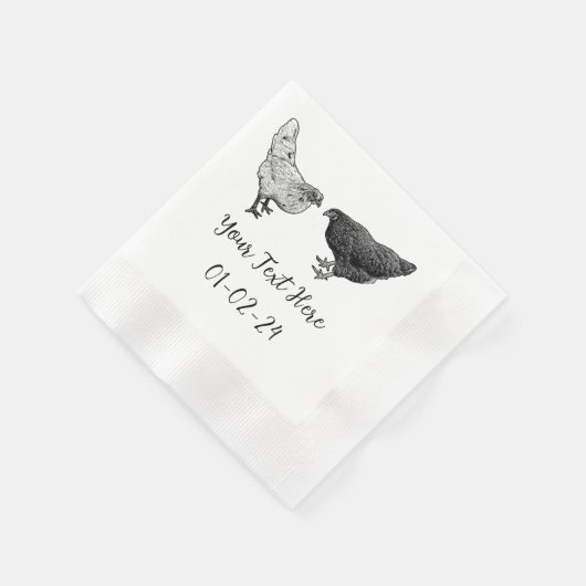 Personalisierter Hühnercocktail Napkins Serviette (Ecke)