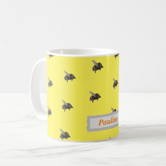 personalisierter Hummelname Kaffeetasse (Vorderseite Links)