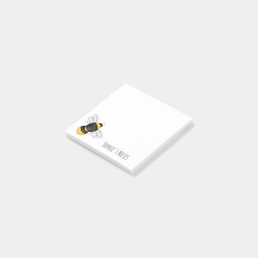 Personalisierter Hummelposten Post-it Klebezettel (angewinkelt)