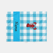 Personalisierter Hummer-Gingham-Muster Fleecedecke (Vorderseite (Horizontal))