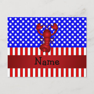 Personalisierter Hummer patriotisch Postkarte