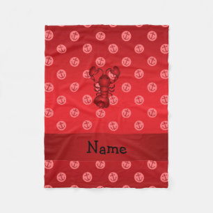 Personalisierter Hummer roter Ankerpunkt Polka Pun Fleecedecke