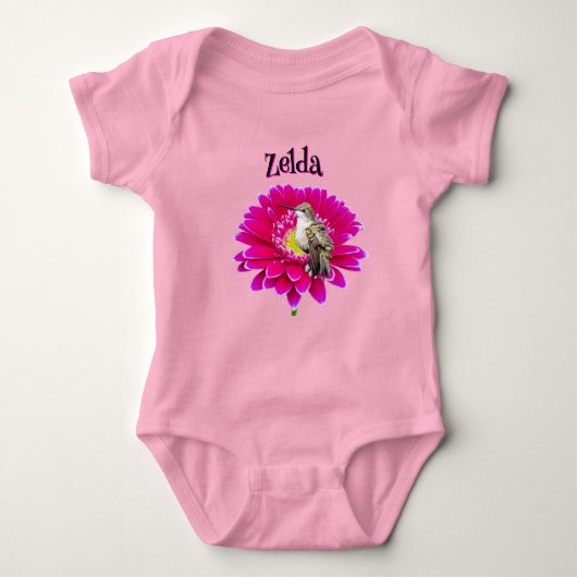 Personalisierter Hummingbird Baby Bodysuit Baby Strampler (Vorderseite)