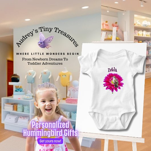 Personalisierter Hummingbird Baby Bodysuit Baby Strampler