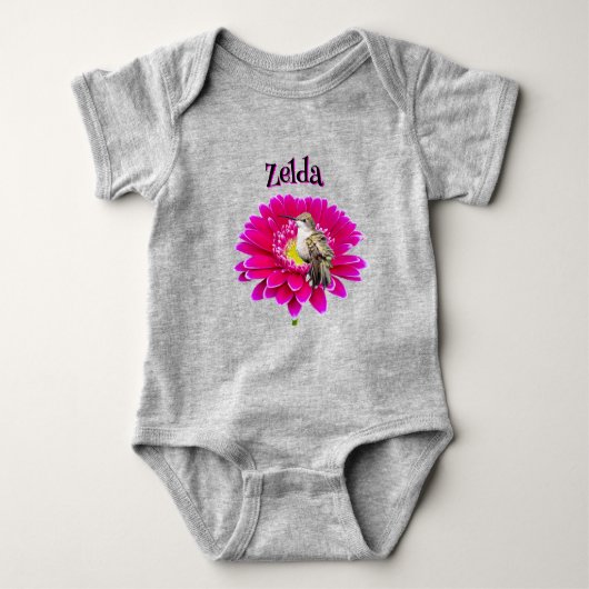 Personalisierter Hummingbird Baby Bodysuit Baby Strampler (Vorderseite)