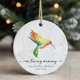 Personalisierter Hummingvogel im wahren Gedächtnis Keramik Ornament