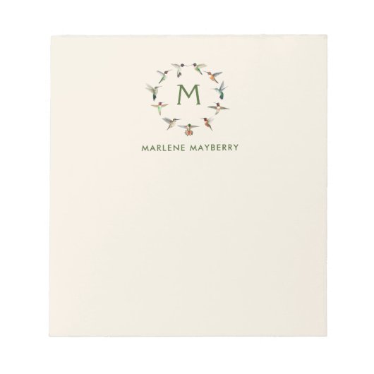 Personalisierter Hummingvogel Notizblock (Vorderseite)