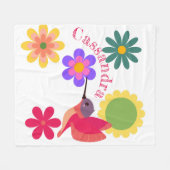 Personalisierter Hummingvogel und Blume Fleecedecke (Vorderseite (Horizontal))