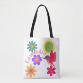Personalisierter Hummingvogel und Blume Tasche (Vorderseite)