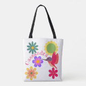 Personalisierter Hummingvogel und Blume Tasche (Rückseite)