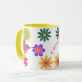 Personalisierter Hummingvogel und Blume Tasse (Vorderseite Links)