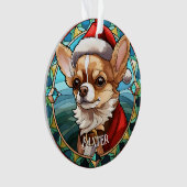 Personalisierter Hund aus Hartglas Ornament (Vorderseite)