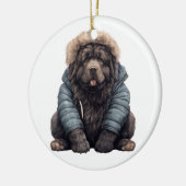 Personalisierter Hund aus Neufundland Keramik Ornament (Links)