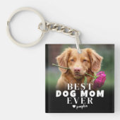 Personalisierter Hund Beste Mama Foto Schlüsselanhänger (Vorderseite)